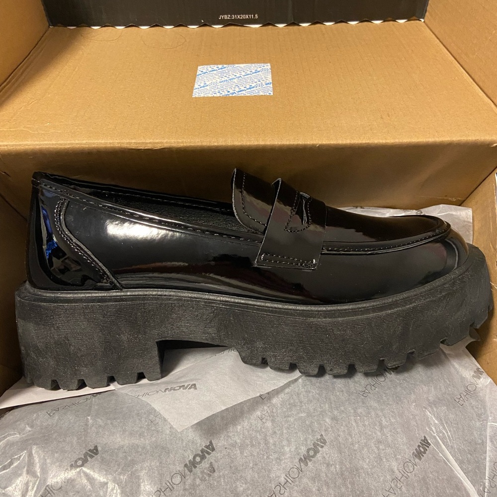 Black Patent Leather Loafers